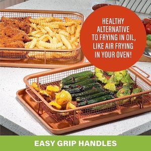 Gotham Pro Air Fry/Crisper Roasting Tray -NEW-2 Piece Set